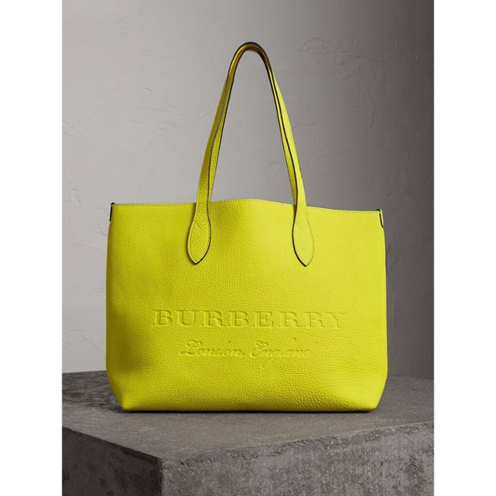 Burberry Burberry Large Embossed Leather Tote