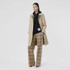 Burberry Burberry Vintage Check Stretch Cotton Trousers, Size: 02, Beige