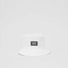 Burberry Burberry Logo Appliqu Cotton Bucket Hat, Size: M, White