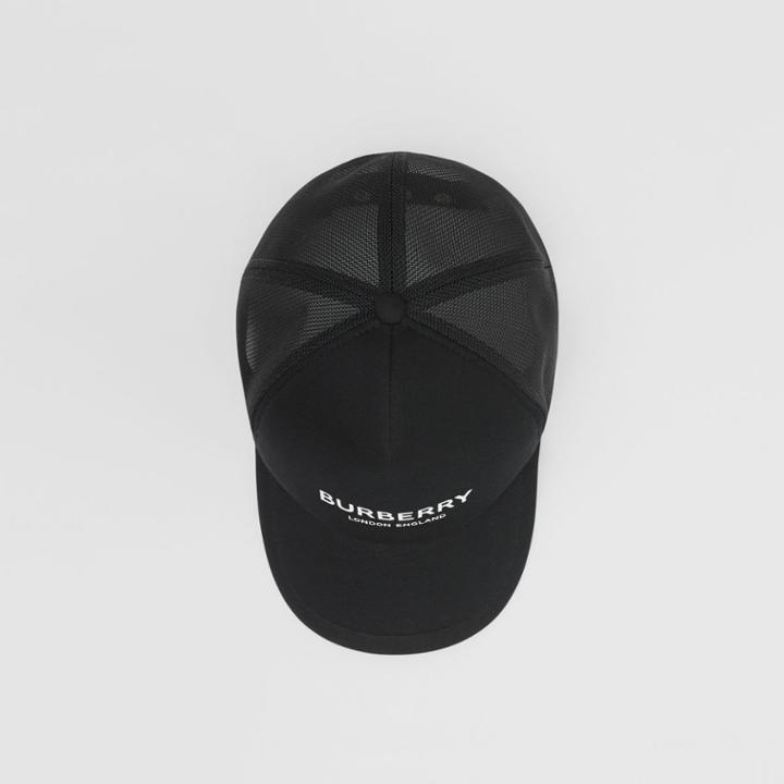 Burberry Burberry Logo Print Baseball Cap, Size: M, Black