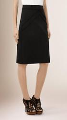 Burberry Prorsum Lace Trim Wool Cashmere Blend Skirt