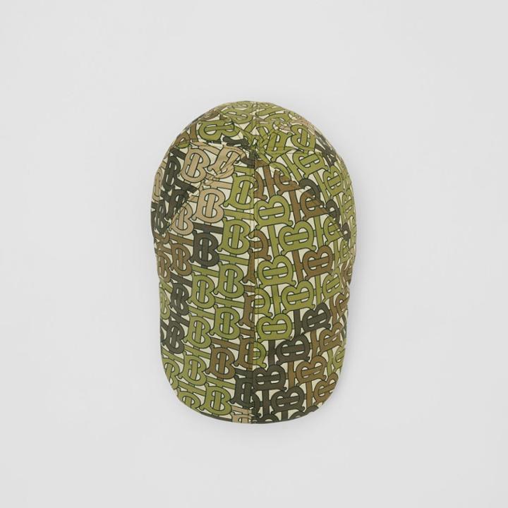 Burberry Burberry Monogram Print Nylon Flat Cap, Green