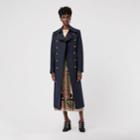Burberry Burberry Double-breasted Wool Cashmere Blend Tailored Coat, Size: 00, Blue