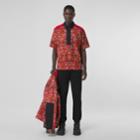 Burberry Burberry Short-sleeve Floral Print Cotton Zip-front Shirt