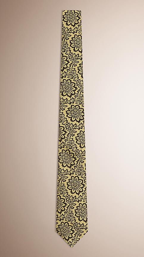 Burberry Slim Cut Floral Jacquard Silk Tie