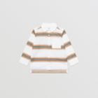 Burberry Burberry Childrens Embroidered Logo Icon Stripe Cotton Shirt, Size: 2y, White