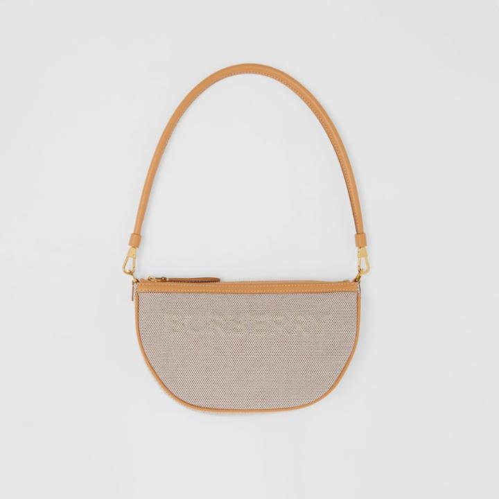 Burberry Burberry Embossed Logo Canvas And Leather Olympia Pouch