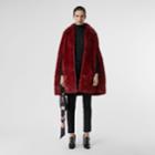 Burberry Burberry Faux Fur Cape, Size: M/l, Red