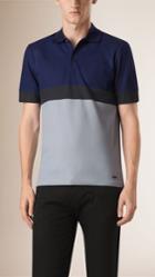 Burberry Burberry Colour Block Cotton Polo Shirt, Size: Xs, Blue