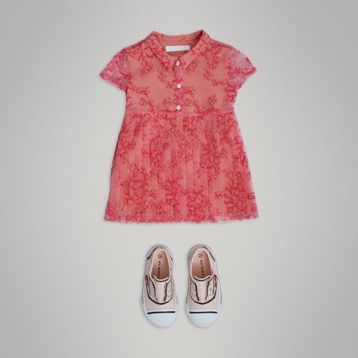 Burberry Burberry Pleated Lace Dress, Size: 12m, Pink