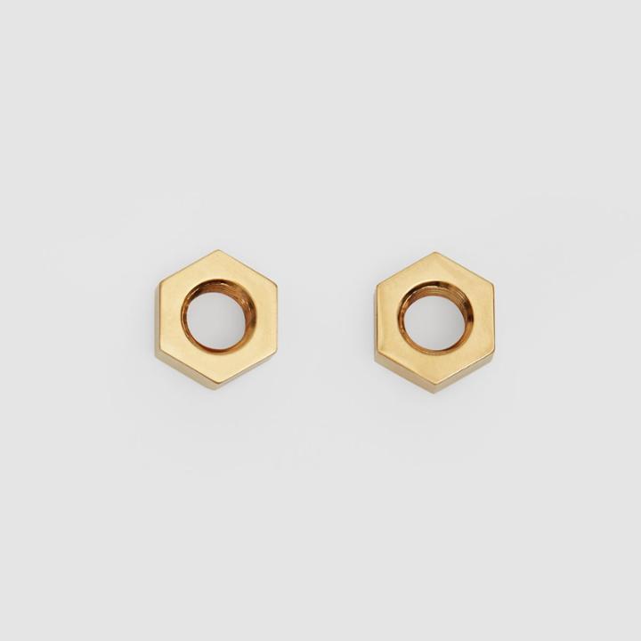 Burberry Burberry Gold-plated Nut Earrings, Yellow