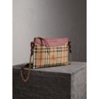Burberry Burberry Haymarket Check And Two-tone Leather Clutch Bag, Pink