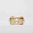 Burberry Burberry Crystal Detail Lambskin And Gold-plated Cuff, Green