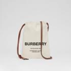 Burberry Burberry Small Horseferry Print Cotton Canvas Drawcord Pouch, Beige
