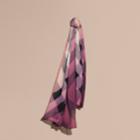 Burberry Burberry Ombr Washed Check Silk Scarf, Purple