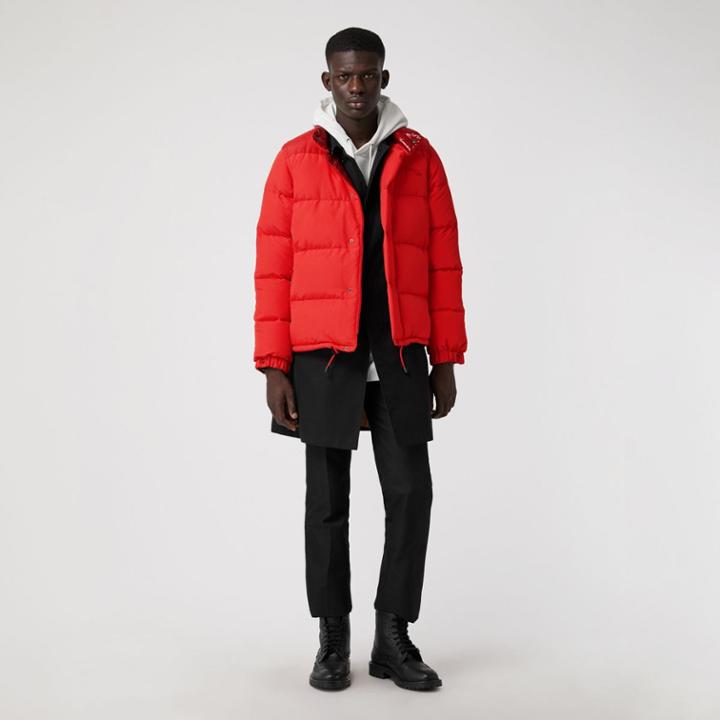 Burberry Burberry Detachable-sleeve Down-filled Puffer Jacket, Size: 38, Red