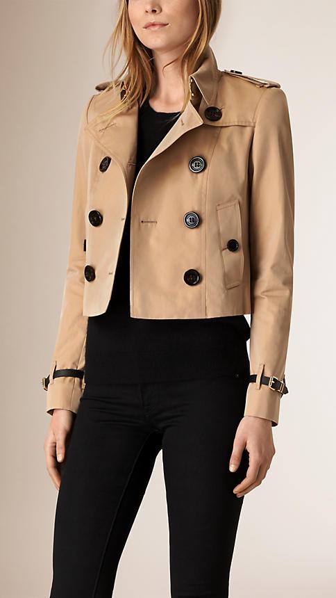 Burberry Cropped Cotton Gabardine Trench Jacket