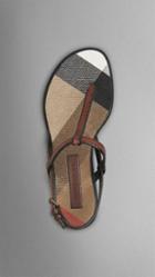 Burberry Canvas Check And Leather Sandals
