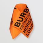 Burberry Burberry Horseferry Print Silk Puffer Scarf, Orange