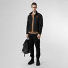 Burberry Burberry Crest Detail Shape-memory Taffeta Harrington Jacket, Size: 40, Black