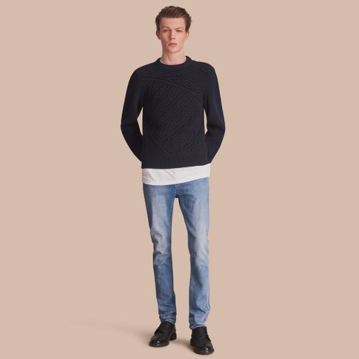 Burberry Burberry Skinny Fit Brushed Stretch Denim Jeans, Size: 32r, Blue