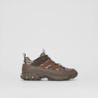 Burberry Burberry Check Cotton, Suede And Leather Arthur Sneakers, Size: 39