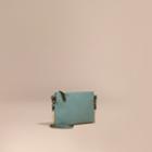 Burberry Burberry Leather Clutch Bag With Check Lining, Green