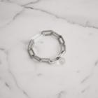 Burberry Burberry Glass Charm Palladium-plated Link Bracelet