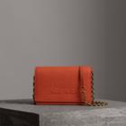 Burberry Burberry Embossed Leather Wallet With Detachable Strap, Orange