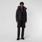 Burberry Burberry Detachable-sleeve Down-filled Hooded Puffer Jacket, Size: 40, Blue