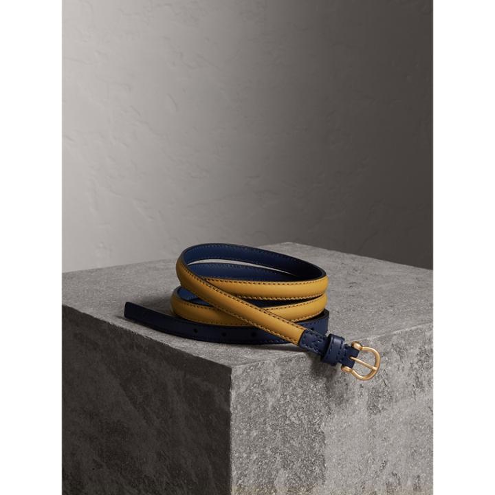 Burberry Burberry Two-tone Trench Leather Belt, Size: 90, Yellow