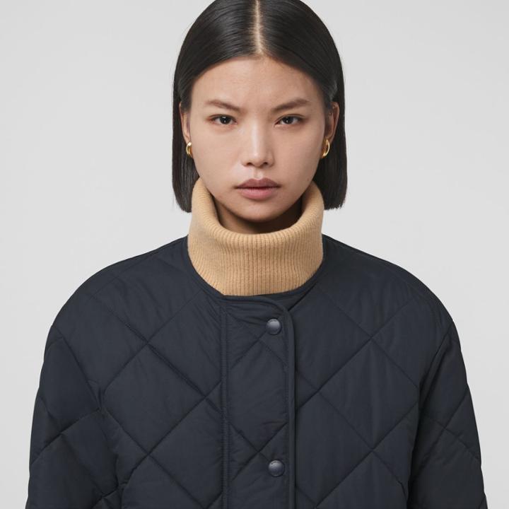 Burberry Burberry Diamond Quilted Nylon Collarless Coat, Size: Xs