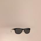 Burberry Burberry Check Detail Square Frame Sunglasses, Black