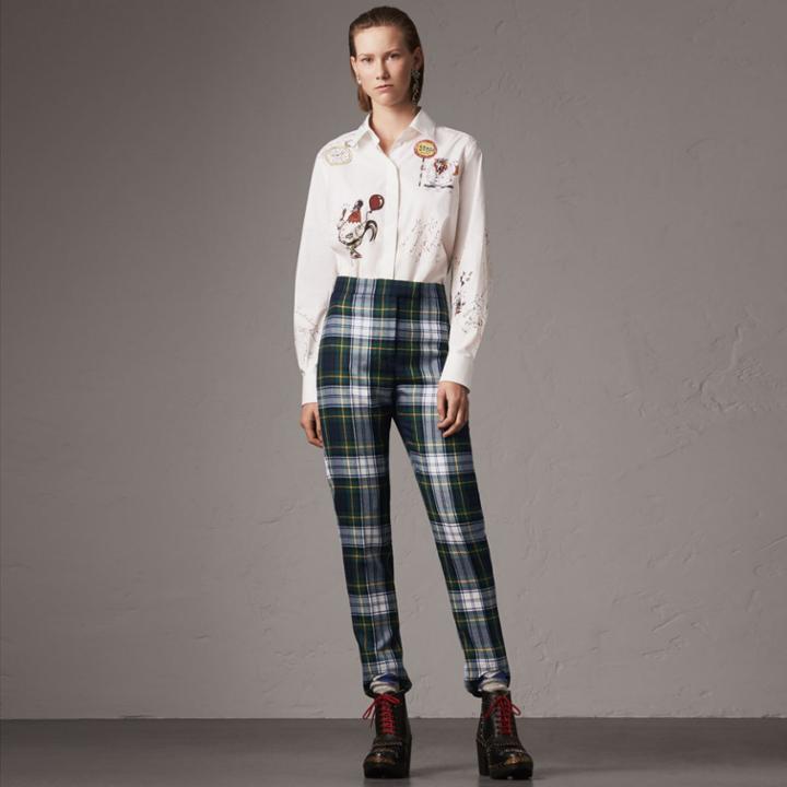 Burberry Burberry Sketch Print Cotton Shirt, Size: 10, White