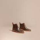 Burberry Burberry Leather Wingtip Chelsea Boots, Size: 39.5, Beige