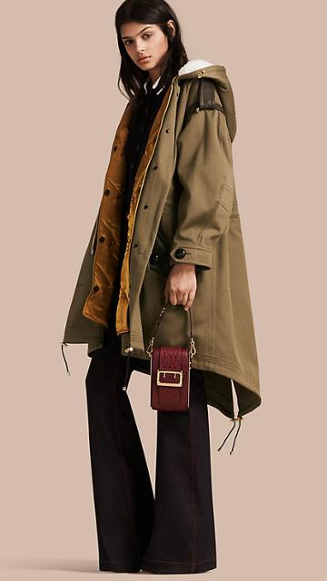 Burberry Shearling-trimmed Cotton Canvas Parka