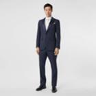 Burberry Burberry Classic Fit Wool Silk Blend Tailored Trousers, Size: 38, Blue