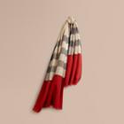 Burberry Contrast Border Horseferry Check Cashmere Scarf