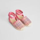 Burberry Burberry Childrens Check And Leather Espadrille Sandals, Size: 35, Pink