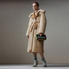 Burberry Burberry Shearling Oversized Belted Coat, Size: 10, Brown