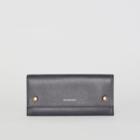 Burberry Burberry Leather Continental Wallet, Grey