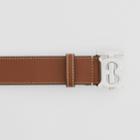 Burberry Burberry Monogram Motif Topstitched Leather Belt, Size: 95, Brown