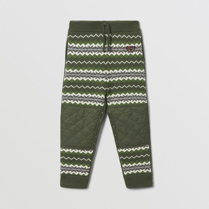 Burberry Burberry Childrens Fair Isle Wool Cashmere Jogging Pants, Size: 10y