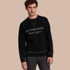 Burberry Burberry Topstitch Detail Wool Cashmere Blend Sweatshirt, Size: Xxl, Black