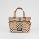 Burberry Burberry Childrens Logo Appliqu Vintage Check E-canvas Tote, Beige