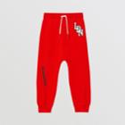 Burberry Burberry Childrens Logo Graphic Cotton Trackpants, Size: 14y, Red