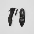Burberry Burberry Satin Peep-toe Kitten-heel Pumps, Size: 37.5, Black