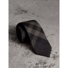 Burberry Burberry Modern Cut Check Cotton Cashmere Tie, Grey