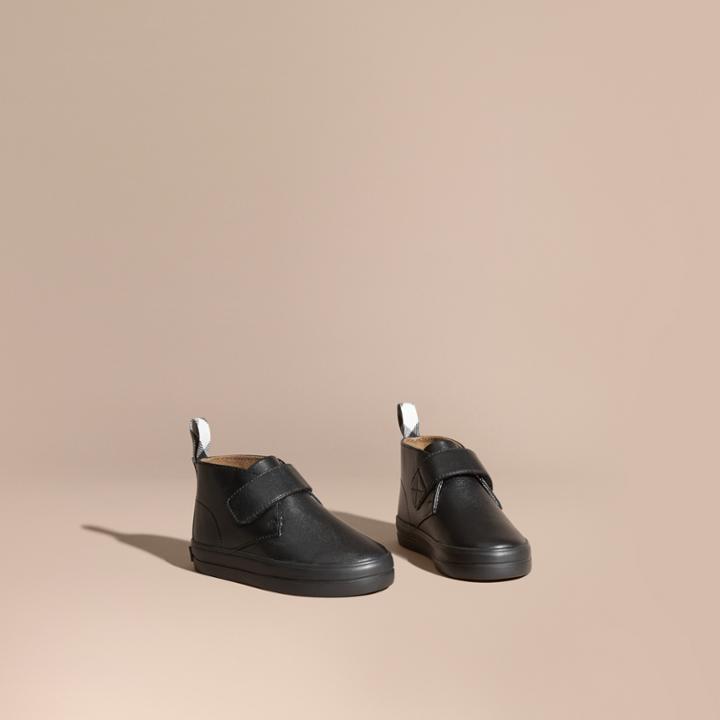 Burberry Burberry Leather Desert Boots, Size: 9.5, Black