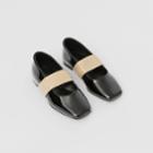 Burberry Burberry Childrens Logo Detail Patent Leather Flats, Size: 23, Black